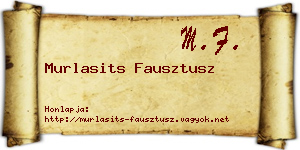 Murlasits Fausztusz névjegykártya